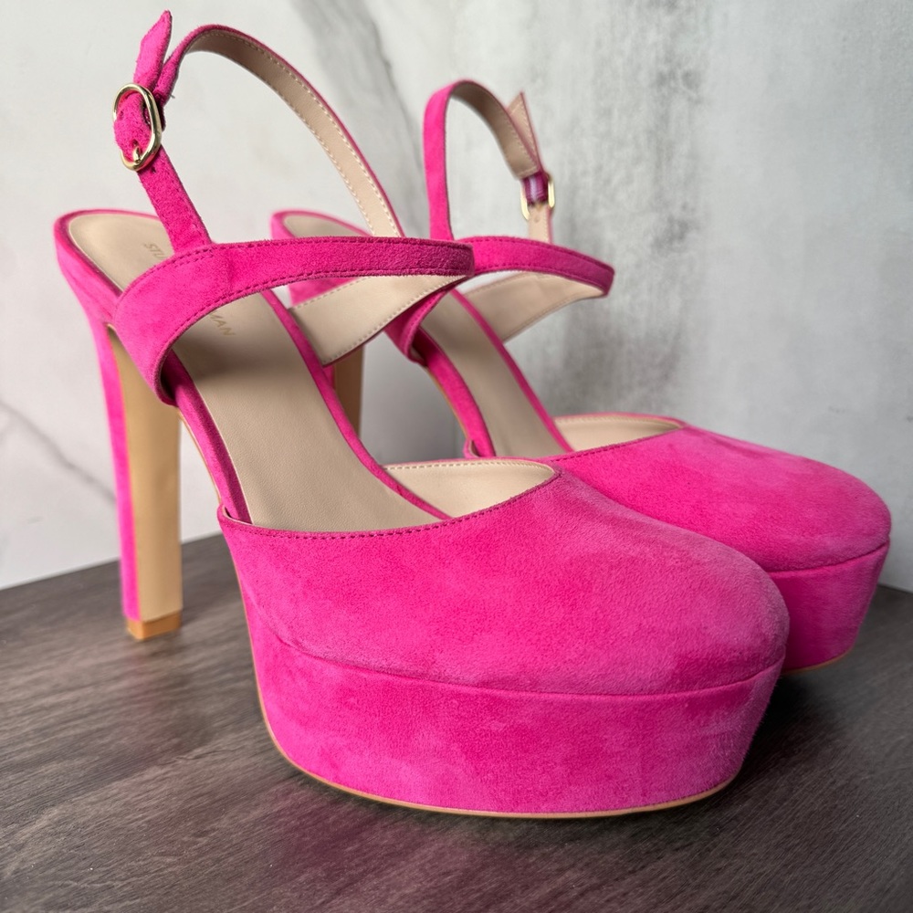 💕Stuart Weitzman Women’s Avenue 130 Platform Barbie Pink